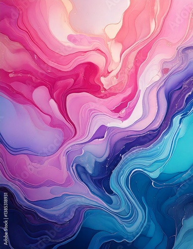 Colorful Fluid Gradient Background – Smooth Blend of Pastel Pink, Blue, and Purple
