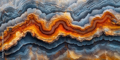 Vibrant aerial view of open pit mine in Cobar Outback Australia, Generative AI
