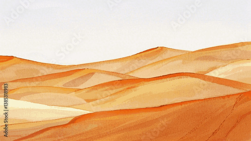 Sun-scorched serenity desert isolated watercolor vector illustration svg