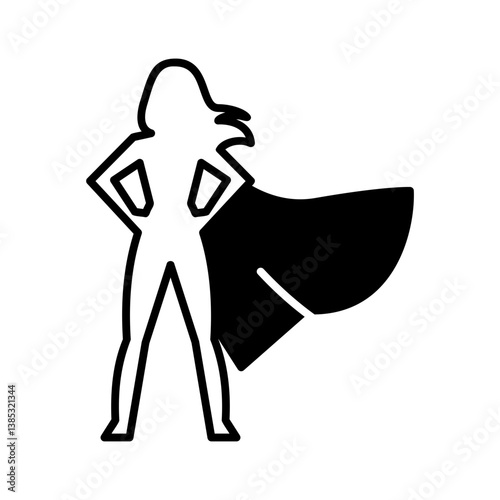 Superhero woman silhouette
