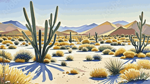 Amber waves in wash desert isolated watercolor vector illustration svg