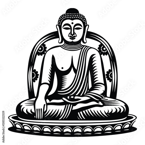 buddha statue on black background