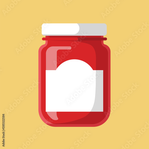 cute strawberry jam icon. strawberries made into red jam. cute adorable jam design