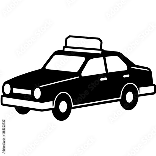 A vector silhouette of a taxi cab 