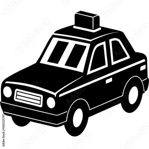 A vector silhouette of a taxi cab 