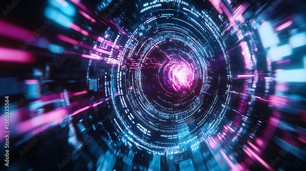 Obraz premium An AI powered system automating art creation by analyzing real time visual patterns and creative preferences, futuristic AI-driven art studio, Art technology style