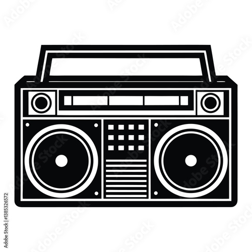 retro radio isolated on white background