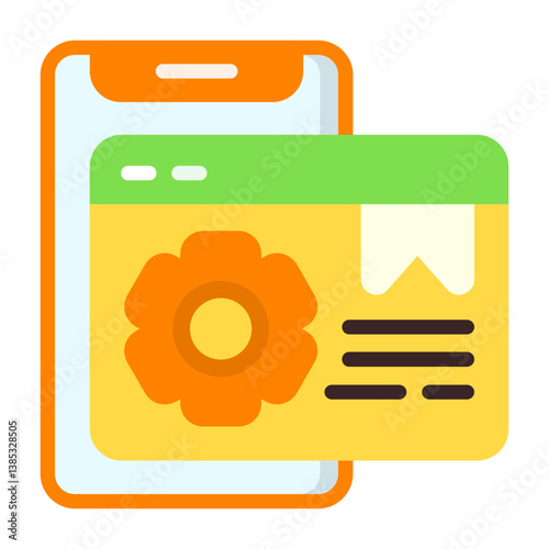 Mobile SEO Flat Icon