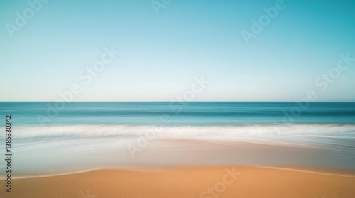 Beach waves, soft pastel colors, tranquil ocean scene,  perfect for relaxation