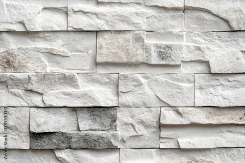 White grunge brick wall texture background for stone tile block in grey light color wallpaper interior and exterior and room backdrop design. Abstract, Generative AI