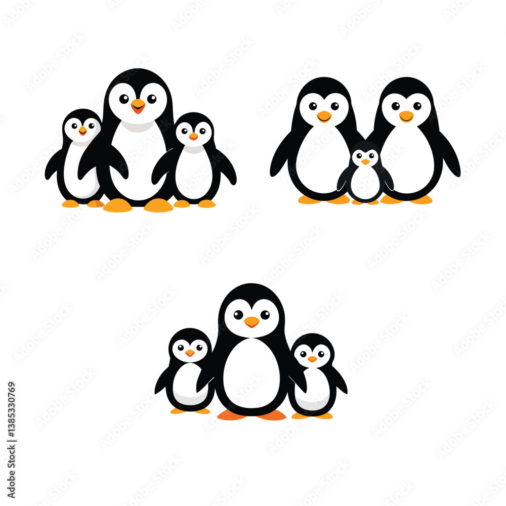 Obraz premium penguins on a white background