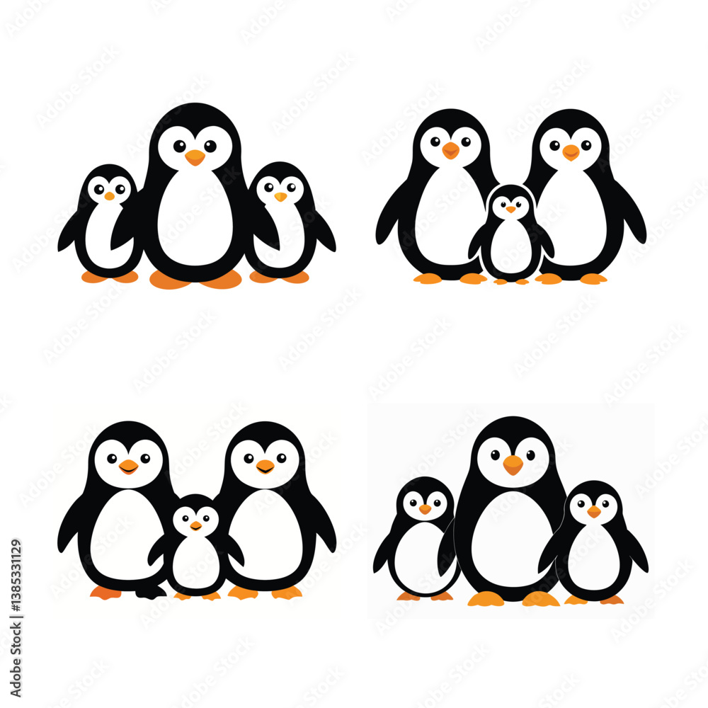 Fototapeta premium set of penguins