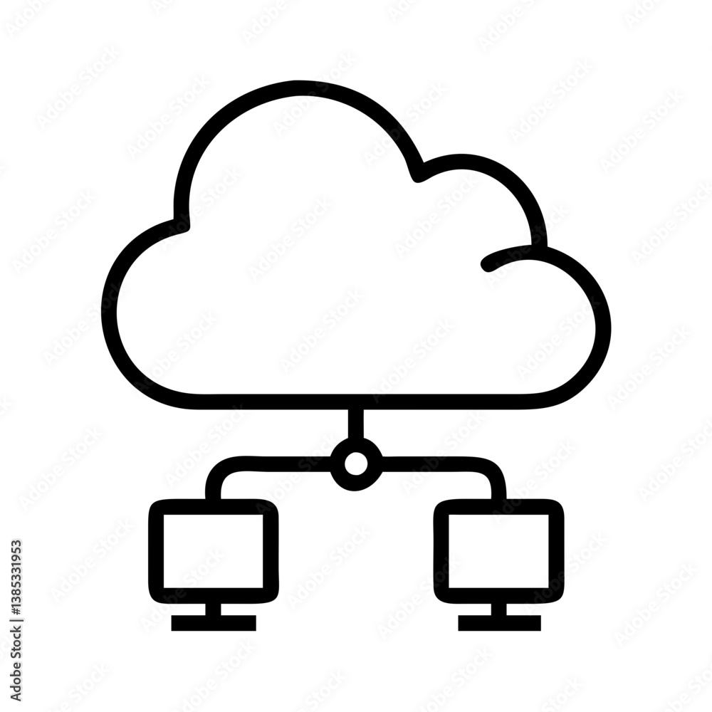 Cloud computing network diagram for data storage and server connection and information technology design Cloud computing network diagram for data storage and server connection and information technology design