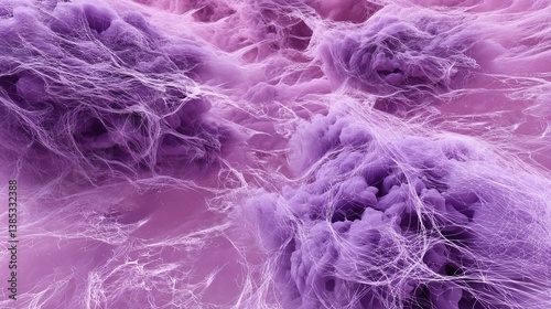 Colorful abstract representation of microscopic cellular structures showcasing intricate details and textures in purple hues