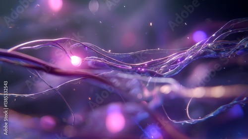 Colorful neural pathways glow in an abstract representation of cellular activity in a digital environment