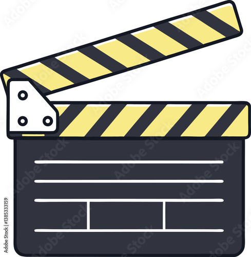 Movie Clapperboard Flat Vector Illustration | Logo Icon | Clipart Design | Film Production Symbol