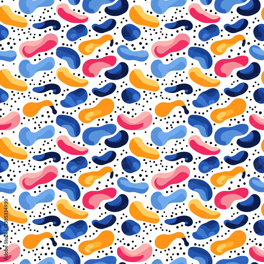 Fototapeta premium Abstract colorful pattern with organic shapes on white background 
