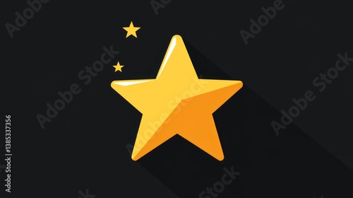 Golden star icon on dark background