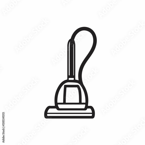Vacuum cleaner outlines clean residential floors minimalist style