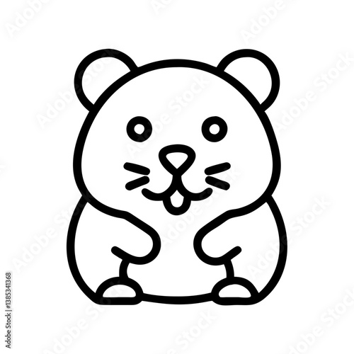 Cute hamster vector illustration for pet lovers and animal themed designs, adorable rodent outline icon art