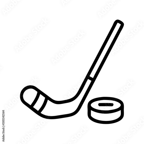 Photography hockey stick flat vector