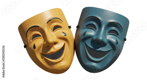 Obraz na płótnie Isolated Comedy and Tragedy Masks