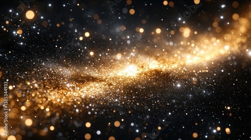 Golden Galaxy: A Celestial Tapestry of Light and Sparkle
