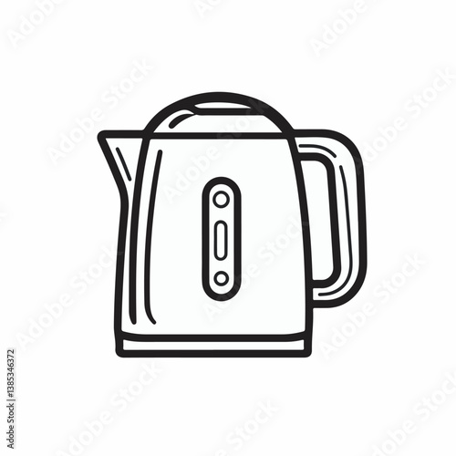 Electric kettle boils water in kitchen appliance illustration