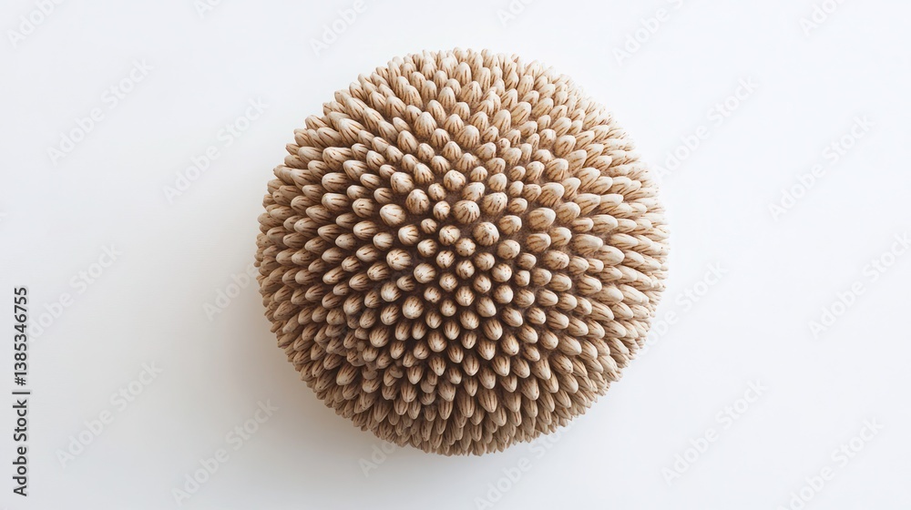 Round textured decorative object on white background Round textured decorative object on white background