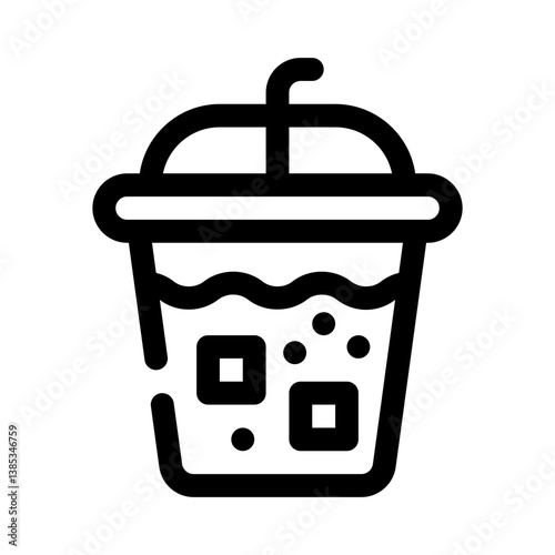 iced coffee line icon