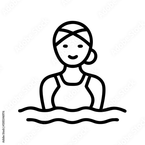 womens-water-polo-team flat vector