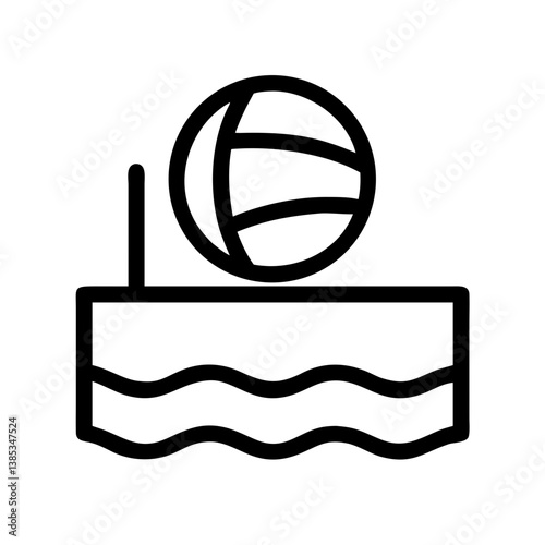 water-polo-line-icon flat vector
