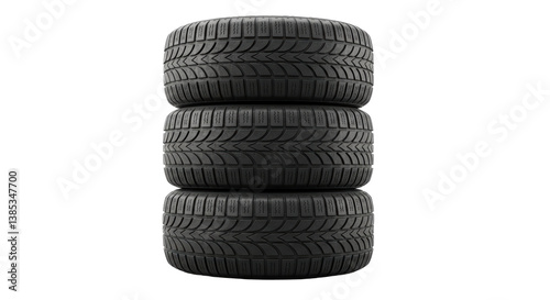 Isolated Stack of Tyres for Driving