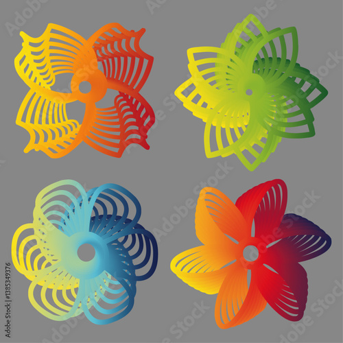 The crisp lines and smooth gradients suggest the design is created using vector graphics software, making it easily scalable without loss of quality.