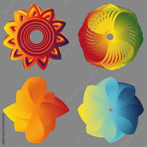 The crisp lines and smooth gradients suggest the design is created using vector graphics software, making it easily scalable without loss of quality.