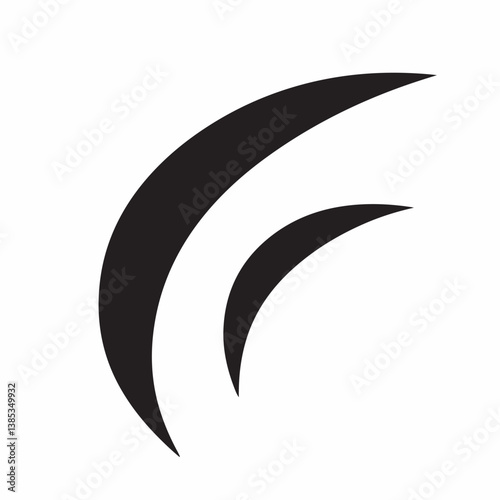 Abstract shapes curve on white background simple design element