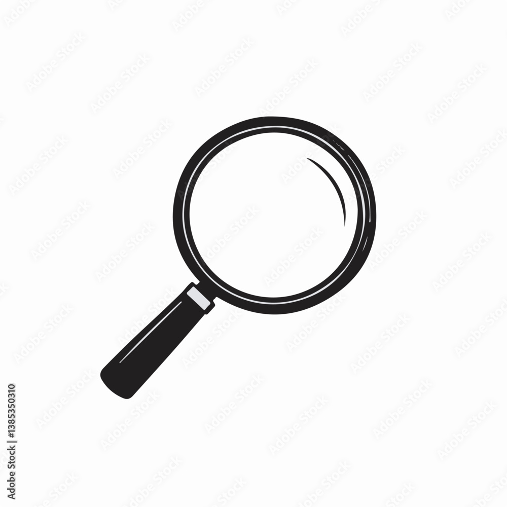 Magnifier tool seeks truth on clean white background vector graphic Magnifier tool seeks truth on clean white background vector graphic