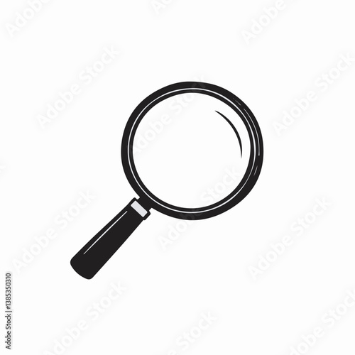 Magnifier tool seeks truth on clean white background vector graphic