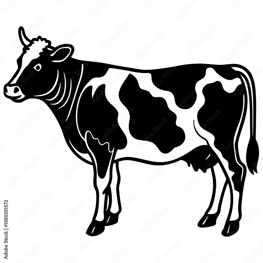 Fototapeta premium cow cartoon silhouette