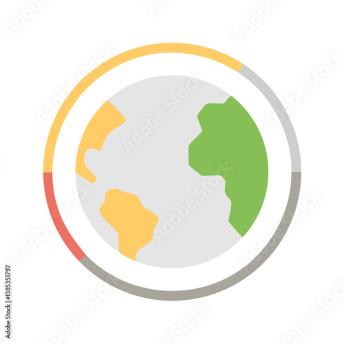 Simplified colored world globe icon