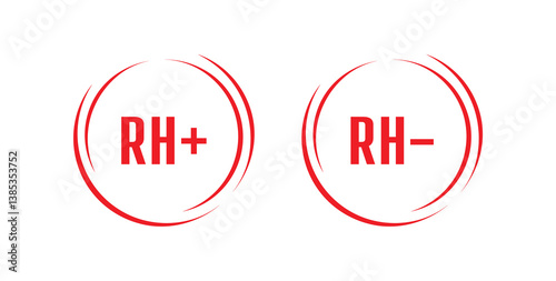rh+, rh- blood icon