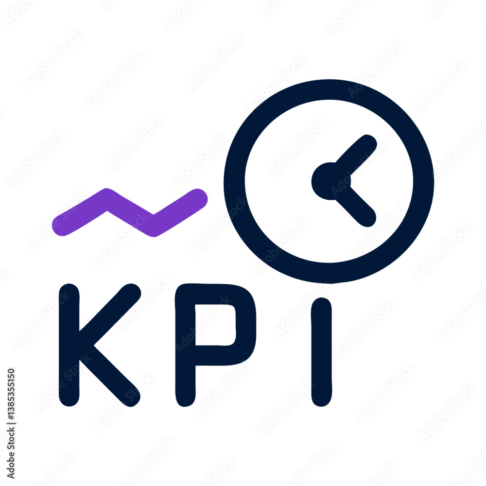 Time-based KPI performance dashboard with clock icon Time-based KPI performance dashboard with clock icon