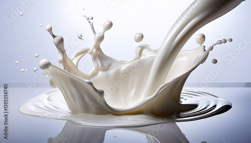 ミルクがこぼれる滑らかテクスチャ
