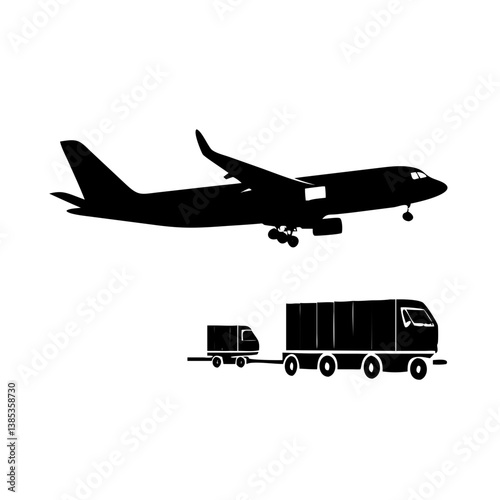 cargo plane icon, cargo plane silhouette vector illustration-simple silhouette illustration of cargo plane, perfect for cargo plane logos and icons