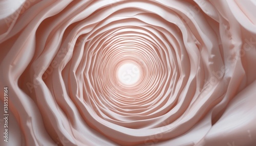 Exploring the intricate layers of a soft fabric tunnel abstract art installation gallery space modern aesthetics close-up perspective visual concept exploration