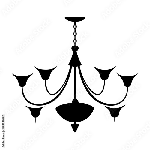 chandelier icon, chandelier silhouette vector illustration-simple silhouette illustration of chandelier, perfect for chandelier logos and icons