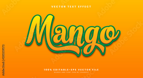 Mango 3d editable text effect Template suitable for fresh fruit Theme