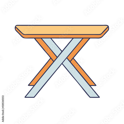 Folding table vector illustration for furniture and home decor with simple design and portable style