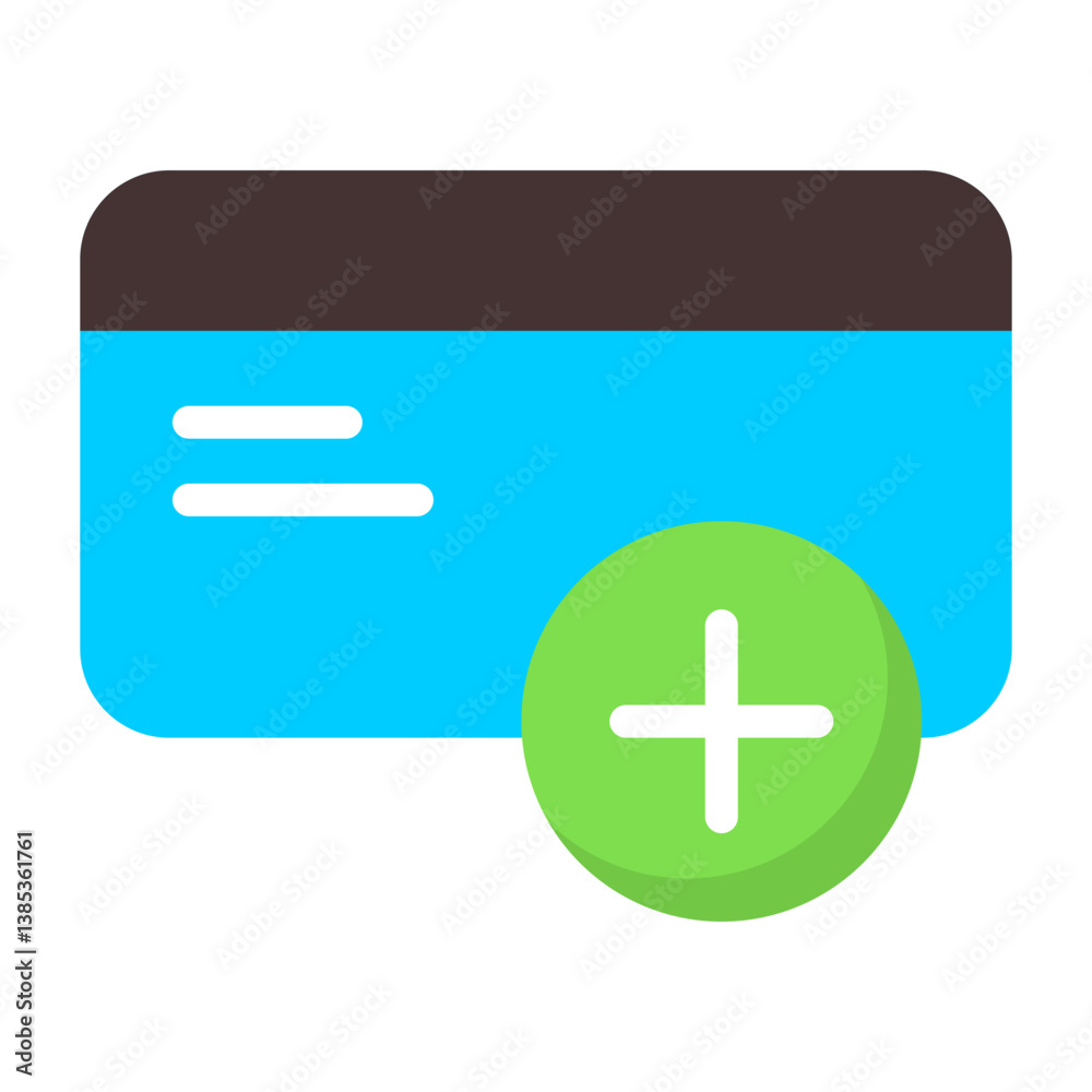 Credit Card Plus Flat Icon Credit Card Plus Flat Icon