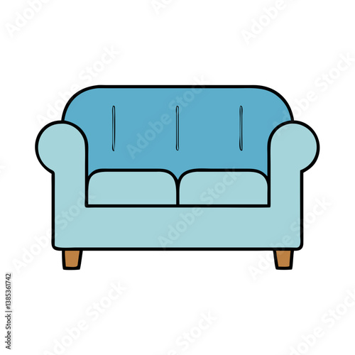 Light blue couch sofa illustration for living room furniture and home decor design and interior design ideas